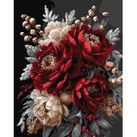 KHO3343 Ideyka Картина за номерами - Квітковий спокій з фарбами металік 40х50, (на підрамнику, Ідейка KHO3343) ©art_selena_ua