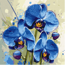 KHO3344 Ideyka Картина за номерами - Ніжна орхідея 40x40 см, (на підрамнику, Ідейка KHO3344) ©art_selena_ua