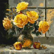 KHO3347 Ideyka Картина за номерами - Пелюсткова ніжність 40x40 см, (на підрамнику, Ідейка KHO3347) ©art_selena_ua