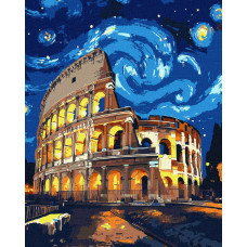KHO3668 Ideyka Картина за номерами - Ніч у Римі 50x40 см, (на підрамнику, Ідейка KHO3668) ©art_selena_ua