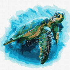 KHO4271 Блакитна черепаха. Ideyka. Картина за номерами (Ідейка КНО4271)