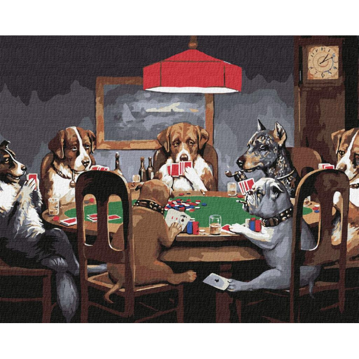 KHO4327 Собаки грають в покер © Кассіус Кулідж. Ideyka. Картина за номерами (Ідейка КНО4327)