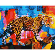 KHO4338 Яскравий леопард. Ideyka. Картина за номерами (Ідейка КНО4338)