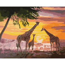 KHO4353 Сім'я жирафів ©ArtAlekhina. Ideyka. Картина за номерами (Ідейка КНО4353)