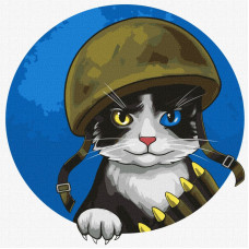 KHO4393 Войовничий котик ©art.irina.pass. Ideyka. Картина за номерами (Ідейка КНО4393)