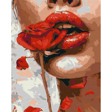 KHO5129 Дівчина з трояндою ©art.solomiia. Ideyka. Картина за номерами (Ідейка КНО-5129)