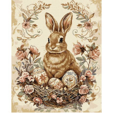 KHO5183 Ideyka Картина за номерами - Великодній кролик 2 40x50 см, (на підрамнику, Ідейка KHO5183) ©art_selena_ua