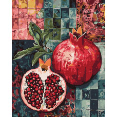 KHO5204 Ideyka Картина за номерами - Червоний гранат 50x40 см, (на підрамнику, Ідейка KHO5204) ©art_selena_ua