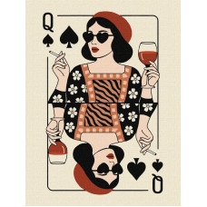 KHO5205 Ideyka Картина за номерами - Карта королеви 30х40 см (на підрамнику, Ідейка КНО-5205) ©art_selena_ua