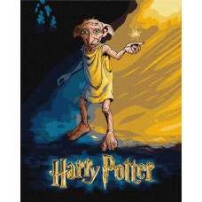 KHO5221 Ideyka Картина за номерами - Harry Potter: Постер з Добі 40x50 см, (на підрамнику, Ідейка KHO5221)