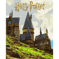 KHO5232 Ideyka Картина за номерами - Harry Potter: Пейзаж Гоґвортсу з фарбами металік 40x50 см, (на підрамнику, Ідейка KHO5232)