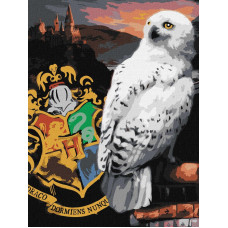 KHO5258 Ideyka Картина за номерами - Harry Potter: Гедвіґа та Гоґвортс 40x50 см, (на підрамнику, Ідейка KHO5258) ©Warner Bros