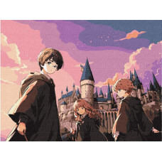 KHO5264 Ideyka Картина за номерами - Harry Potter: Магічне тріо 30х40 см (на підрамнику, Ідейка KHO5264) ©Warner Bros