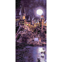 KHO5265 Ideyka Картина за номерами - Harry Potter: Прибуття до Гоґвортсу з фарбами металік extra 40x80 см, (на підрамнику, Ідейка KHO5265)