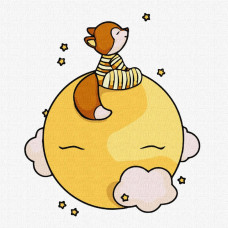 KHO6143 Ideyka Картина за номерами - Рахуючи зірки 25х25 см (на підрамнику, Ідейка КНО-6143) ©tanya_bonya