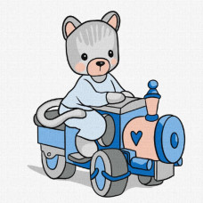 KHO6165 Ideyka Картина за номерами - Маленький машиніст 25x25 см, (на підрамнику, Ідейка KHO6165) ©tanya_bonya