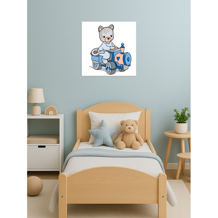 KHO6165 Ideyka Картина за номерами - Маленький машиніст 25x25 см, (на підрамнику, Ідейка KHO6165) ©tanya_bonya