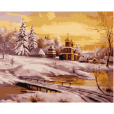 KHO6313 Зимовий світанок ©Олександр Закусілов. Ideyka. Картина за номерами (Ідейка КНО6313)