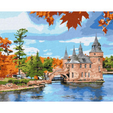 KHO6369 Ideyka Картина за номерами - Замок на озері 50х40 см (на підрамнику, Ідейка КНО-6369) ©art_selena_ua