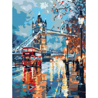 KHO6430 Ideyka Картина за номерами - Дощовитий мрійний Лондон 30х40, (на підрамнику, Ідейка KHO6430)