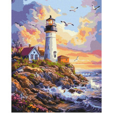 KHO6434 Ideyka Картина за номерами - Приморський спокій 40x50 см, (на підрамнику, Ідейка KHO6434) ©art_selena_ua