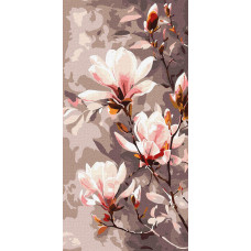 KHO6439 Ideyka Картина за номерами - Квітуча Магнолія 40x80 см, (на підрамнику, Ідейка KHO6439) ©art_selena_ua