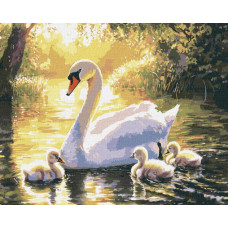 KHO6715 Ideyka Картина за номерами - Вечірній заплив 40x50 см, (на підрамнику, Ідейка KHO6715) ©art_selena_ua