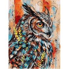 KHO6958 Ideyka Картина за номерами - Експресивна сова 30x40 см, (на підрамнику, Ідейка KHO6958) ©art_selena_ua