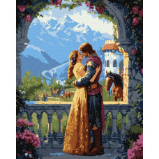 KHO8495 Ideyka Картина за номерами - Принцеса та лицар 40х50 см (на підрамнику, Ідейка КНО-8495) ©art_selena_ua