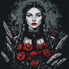 KHO8572 Ideyka Картина за номерами - Жіноча сила, 40x40 см (на підрамнику, Ідейка КНО-8572) ©art_selena_ua