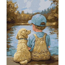 KHO8646 Ideyka Картина за номерами - Вірні друзі 40х50 см (на підрамнику, Ідейка КНО-8646) ©art_selena_ua