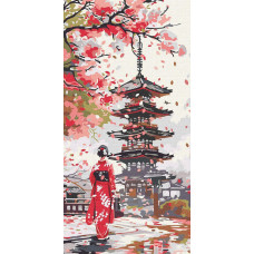 KHO8705 Ideyka Картина за номерами - Десь у Японії 40x80 см, (на підрамнику, Ідейка KHO8705) ©art_selena_ua