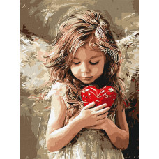 KHO8706 Ideyka Картина за номерами - Ангел любові 30х40 см (на підрамнику, Ідейка КНО-8706) ©art_selena_ua