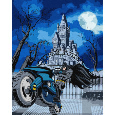 KHO8709 Ideyka Картина за номерами - Batman: Batcycle 40x50 см, з фарбами металік (Ідейка KHO8709)