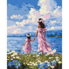 KHO8758 Ideyka Картина за номерами - Мати і дочка 50x40 см, (на підрамнику, Ідейка KHO8758) ©art_selena_ua