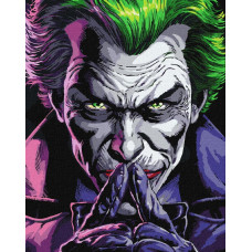 KHO8759 Ideyka Картина за номерами - Joker: Обличчя божевілля 40x50 см, (на підрамнику, Ідейка KHO8759) ©Warner Bros