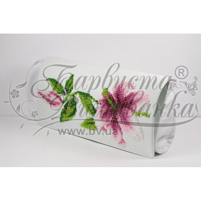 КЛ002хБ1301 Барвиста вишиванка Заготовка для вишивки - Клатч Лілеї 21x13 см батист, білий
