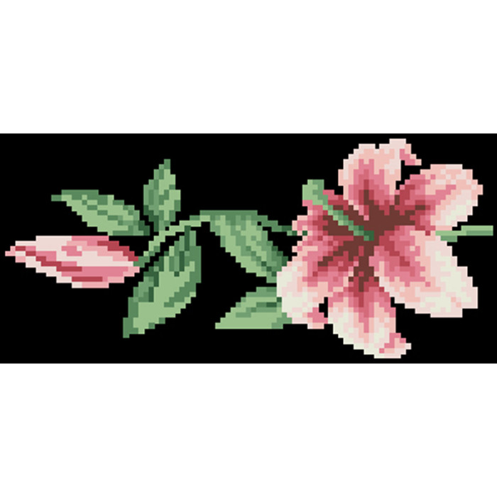 КЛ002лЧ1301k Барвиста вишиванка Набір для вишивки бісером - Клатч Лілеї 21x13 см льон, чорний