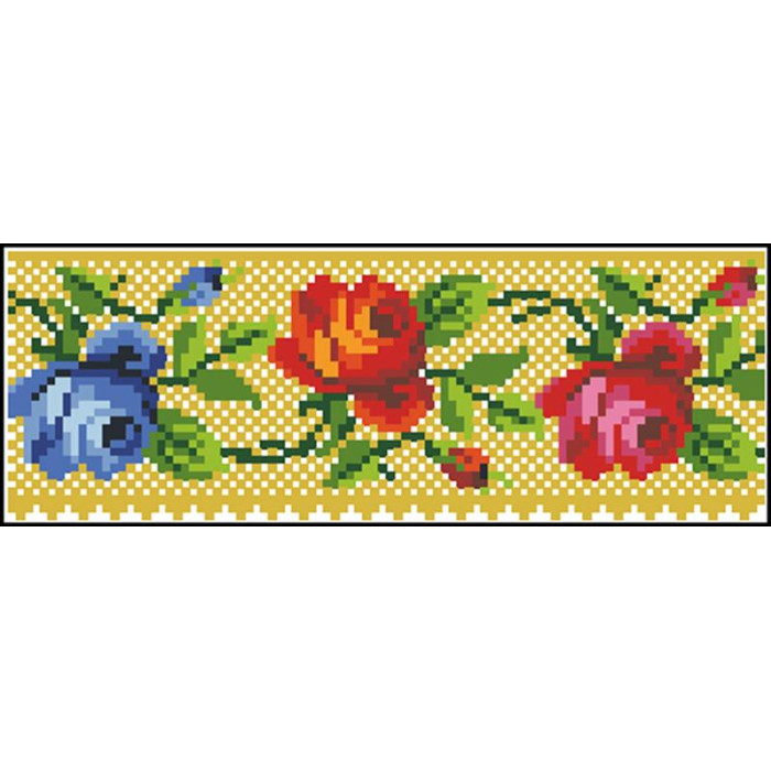 КЛ005пБ1301i Барвиста вишиванка Набір для вишивки друкованим хрестиком - Клатч Багаті квіти. Буковинська 21x13 см габардин, білий