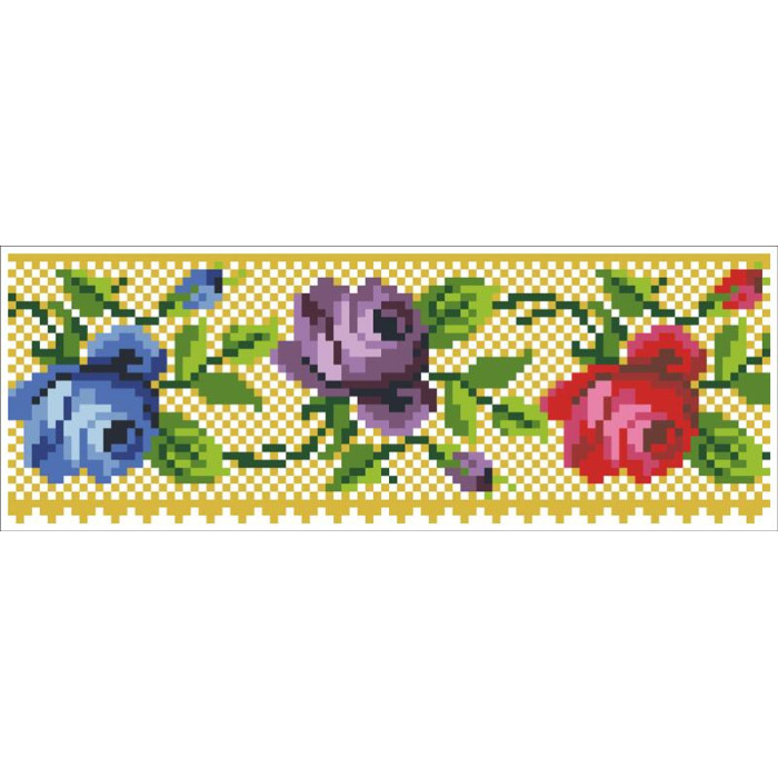 КЛ006дБ1301i Барвиста вишиванка Набір для вишивки друкованим хрестиком - Клатч Розкішні квіти. Буковинська 21x13 см домоткане полотно, білий