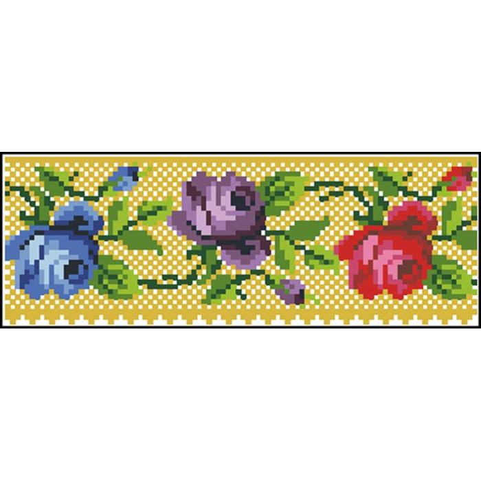 КЛ006кМ1301i Барвиста вишиванка Набір для вишивки друкованим хрестиком - Клатч Розкішні квіти. Буковинська 21x13 см атлас, бежевий