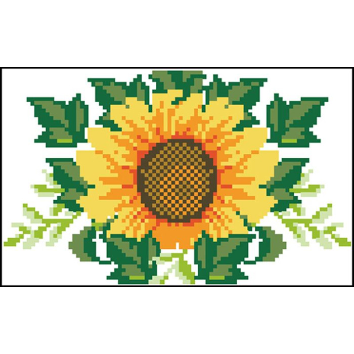 КЛ012дБ1301i Барвиста вишиванка Набір для вишивки друкованим хрестиком - Клатч Соняхи 21x13 см домоткане полотно, білий