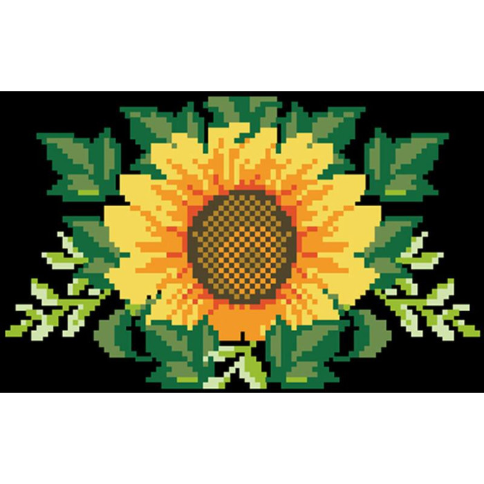 КЛ012кЧ1301k Барвиста вишиванка Набір для вишивки бісером - Клатч Соняхи 21x13 см атлас, чорний