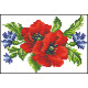КЛ013пБ1301i Барвиста вишиванка Набір для вишивки друкованим хрестиком - Клатч Маки, волошки, колоски 21x13 см габардин, білий