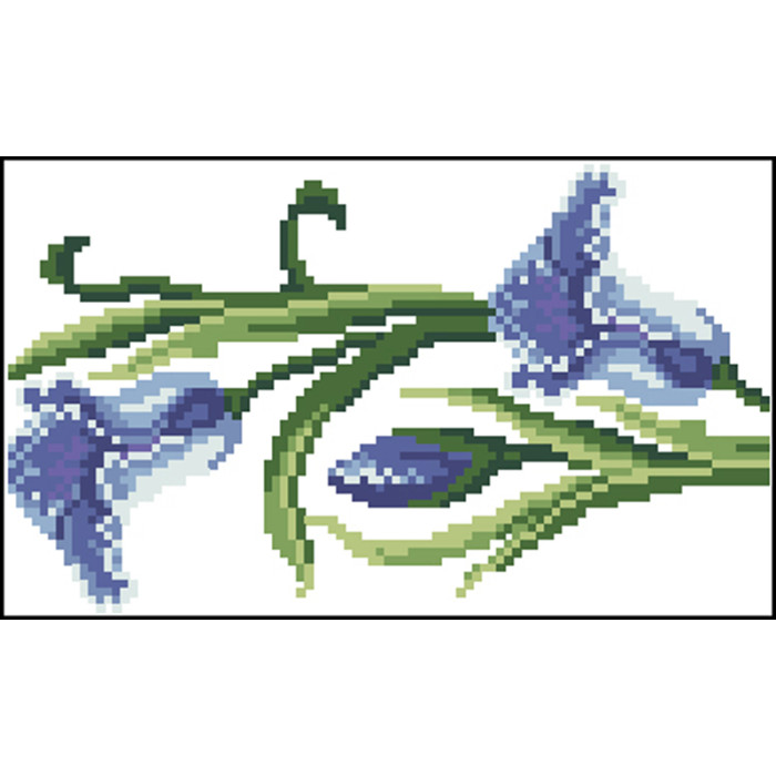 КЛ015пБ1301i Барвиста вишиванка Набір для вишивки друкованим хрестиком - Клатч Іриси 21x13 см габардин, білий