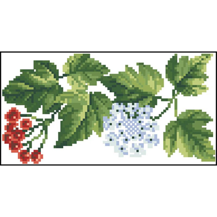 КЛ016дБ1301i Барвиста вишиванка Набір для вишивки друкованим хрестиком - Клатч Цвіт калини 21x13 см домоткане полотно, білий