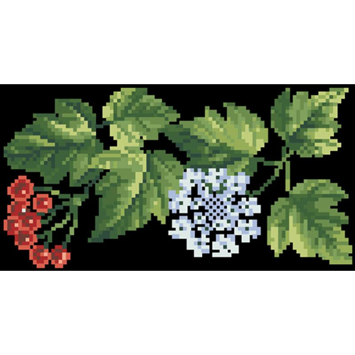 КЛ016кЧ1301i Барвиста вишиванка Набір для вишивки друкованим хрестиком - Клатч Цвіт калини 21x13 см атлас, чорний