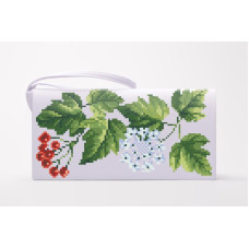 КЛ016шБ1301 Барвиста вишиванка Заготовка для вишивки - Клатч Цвіт калини 21x13 см шовк, білий