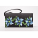 КЛ018хЧ1301 Барвиста вишиванка Заготовка для вишивки - Клатч Сині квіти 21x13 см батист, чорний