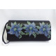 КЛ018лЧ1301i Барвиста вишиванка Набір для вишивки друкованим хрестиком - Клатч Сині квіти 21x13 см льон, чорний